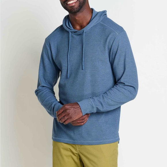 Toad&Co Other - Toad & Co Men’s Framer II Long Sleeve Hoodie Medium Blue $80 Waffle Knit Layer